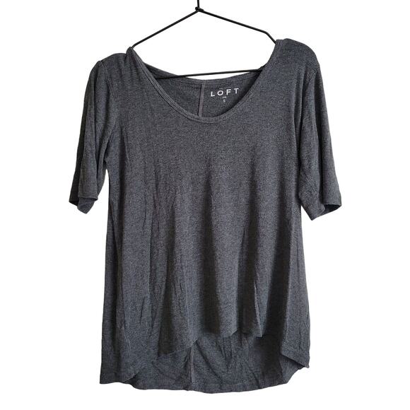Ann Taylor LOFT Womens Sz S High Low Hem Slouchy T Shirt Gray - Picture 1 of 4